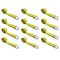 Tie 4 Safe 2" x 10' Lasso Strap w/ O Ring Auto Tie Down Wheel Lift Tow Truck Trailer, 12PK TWS21-510-W9-Y-C-12